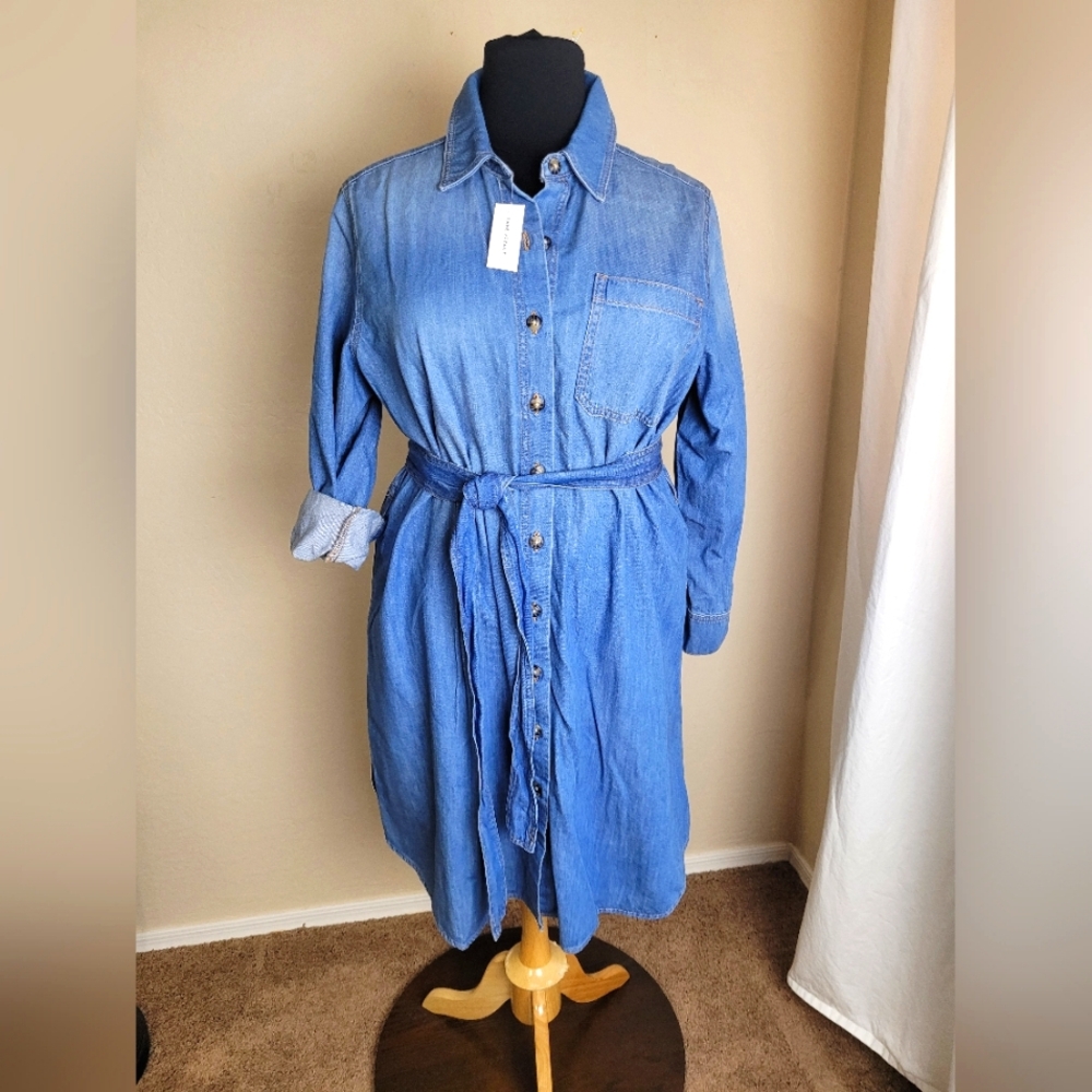 LB Jean Shirt Dress w/Tie